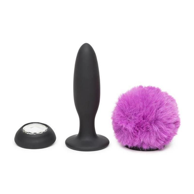 Anal Plug with Vibration and Double Base Purple Large - Image 2