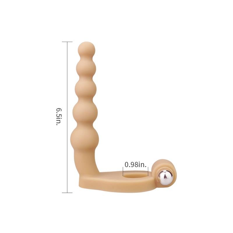 Anal Stimulator The Ultra Soft Bead 6.5 with Vibration Flesh - Image 6