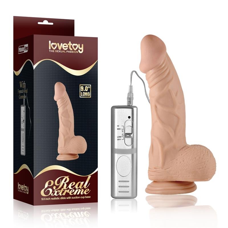 Dildo Real Extreme Dildo with Vibration 9 Flesh - Image 5