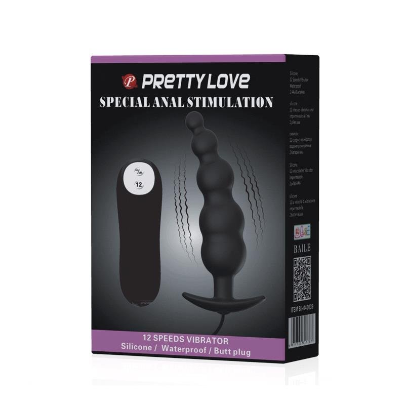 Anal Plug Bubbles Vibrator Black withRemote Control - Image 8