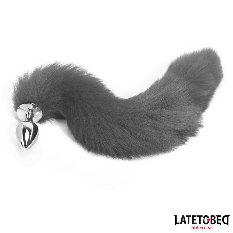 Anal plug with tail Gray 40 cm - Image 3