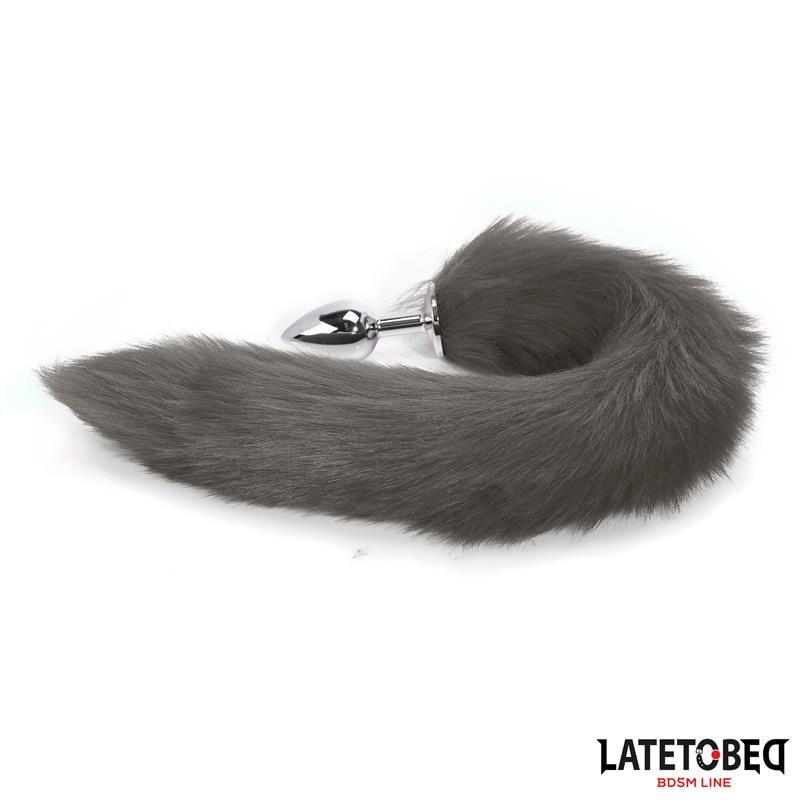 Anal plug with tail Gray 40 cm - Image 4