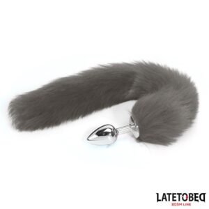 Anal plug with tail Gray 40 cm