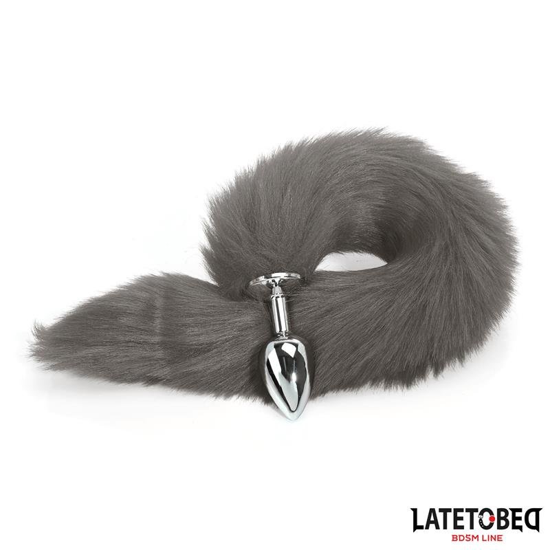 Anal plug with tail Gray 40 cm - Image 5