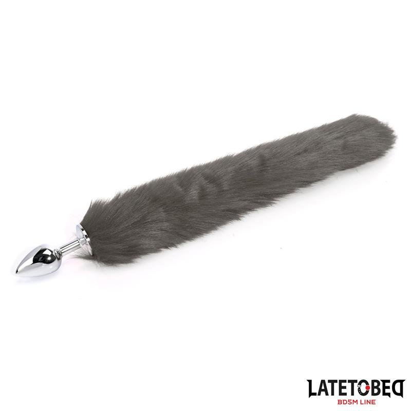 Anal plug with tail Gray 40 cm - Image 6