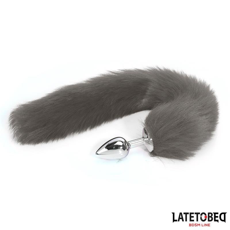 Anal plug with tail Gray 40 cm