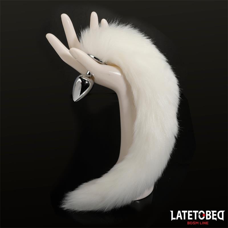 Anal plug with tail White 40 cm - Image 11