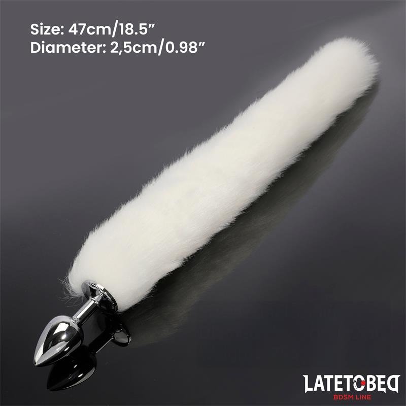 Anal plug with tail White 40 cm - Image 12