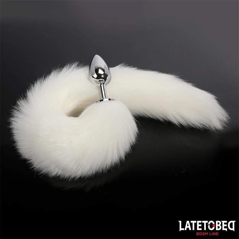 Anal plug with tail White 40 cm - Image 6