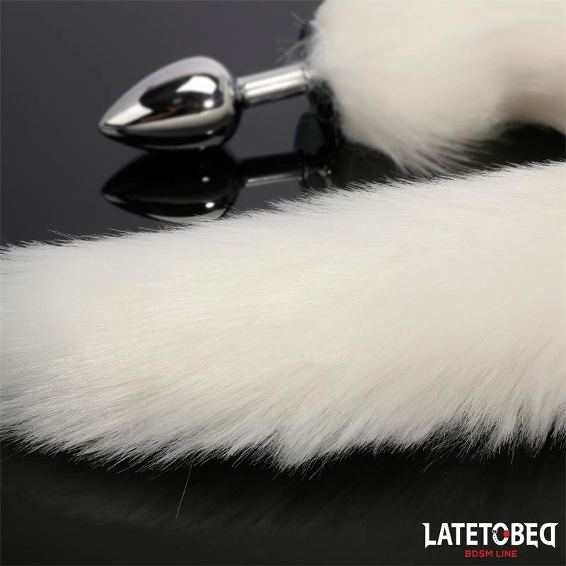 Anal plug with tail White 40 cm - Image 10
