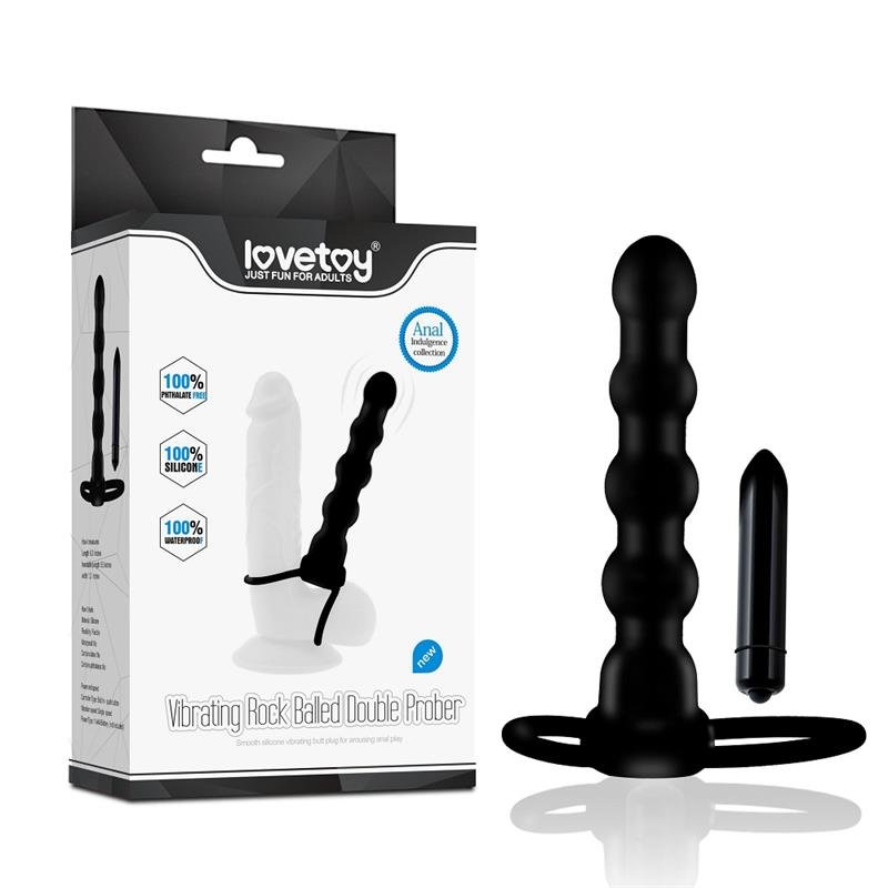 Butt Plug Double Prober with Vibration Black - Image 9