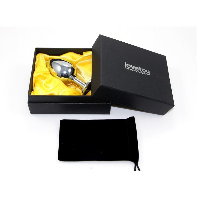 Butt Plug Silver Rosebud Classic with Purple Jewel Size S - Image 2