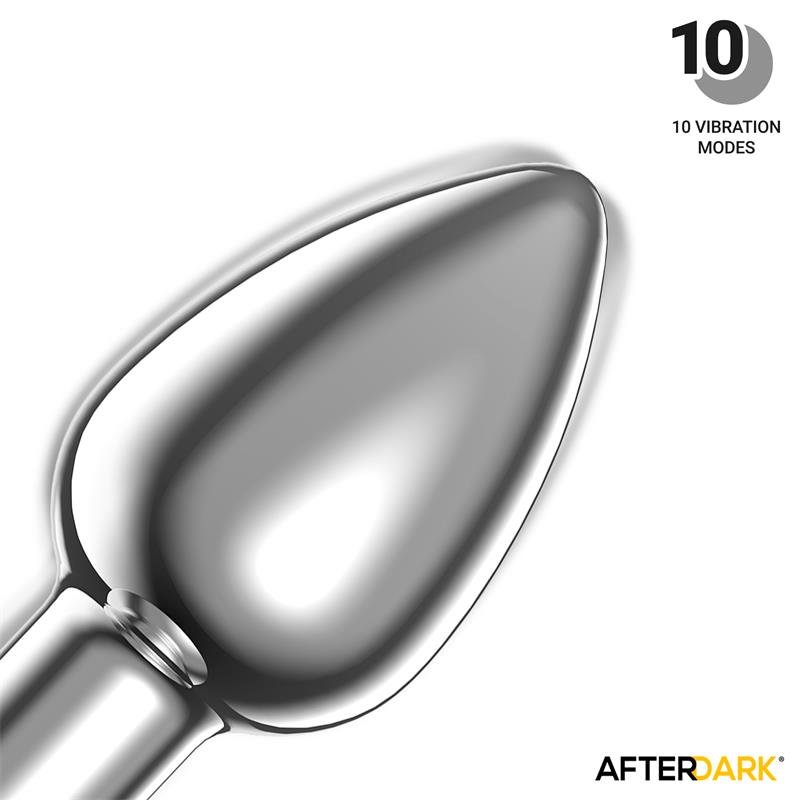 Dimpor Chrome Anal Plug with Vibration and Magnetic USB Size M - Image 5