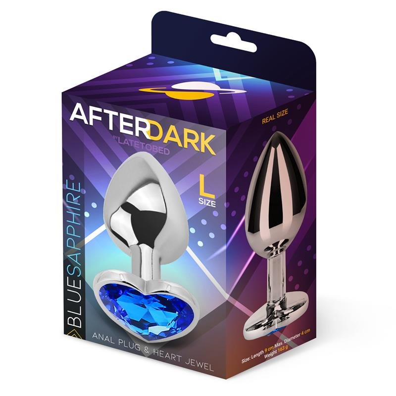 Heart Shaped Butt Plug Blue Sapphire Size L - Image 2