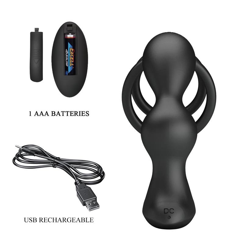 Marshall Anal Plug with Vibration and Cock and Ball Ring - Image 8
