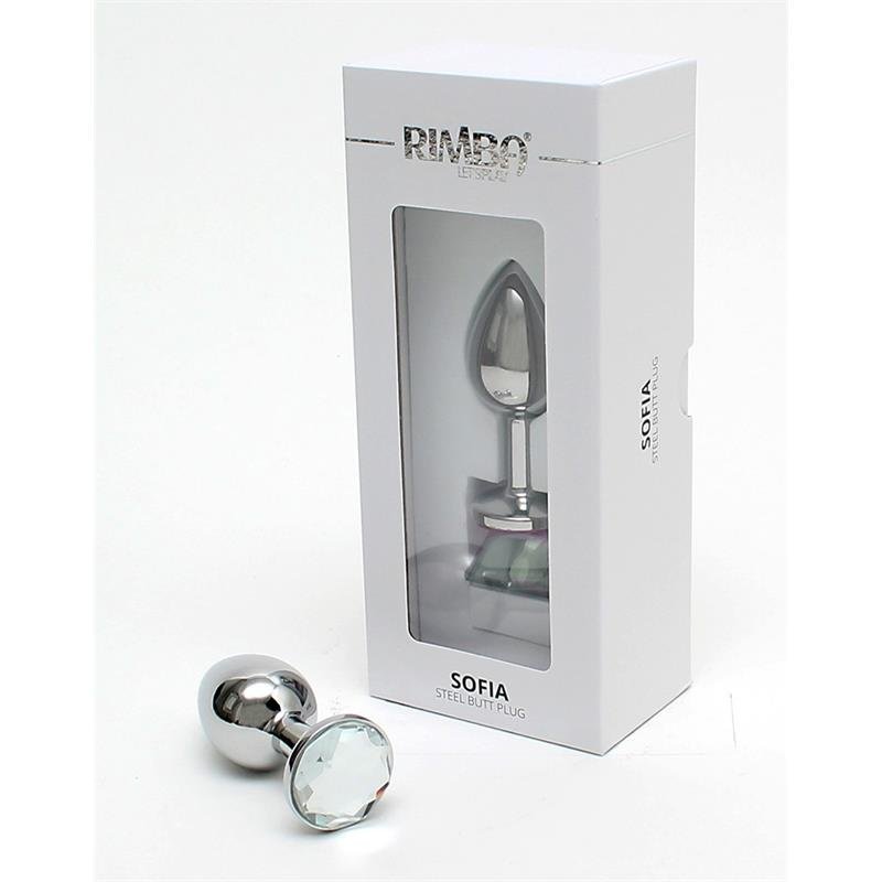 Metal Butt Plug Sofia Clear Jewel - Image 3