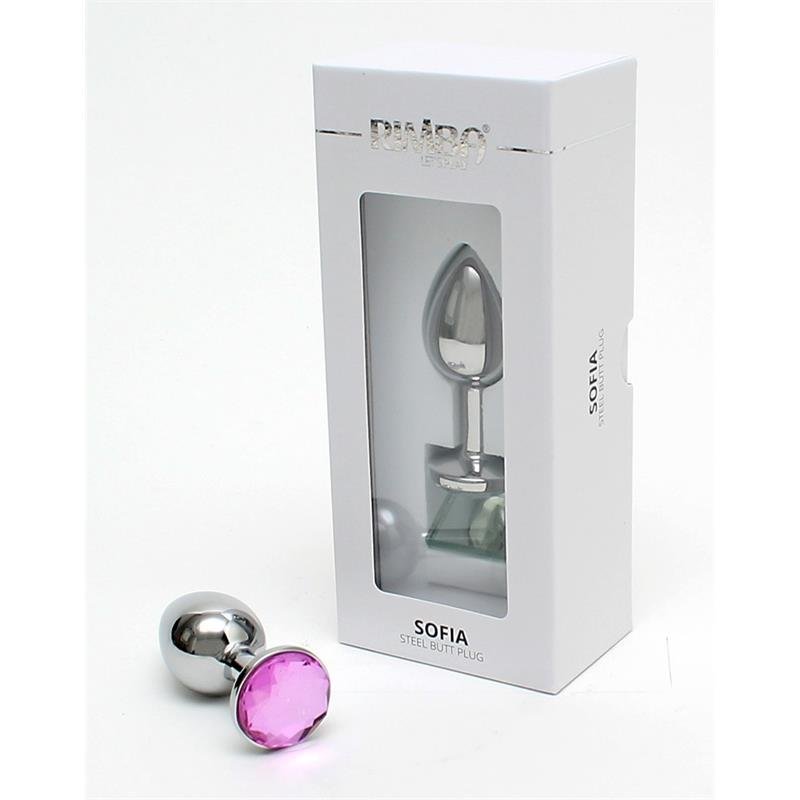 Metal Butt Plug Sofia Pink Jewel - Image 3