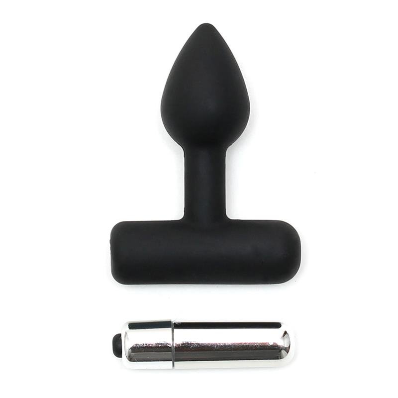 Butt Plug with Vibrating Bullet Black - Image 2