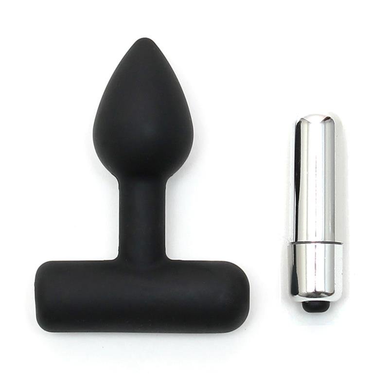 Butt Plug with Vibrating Bullet Black - Image 3