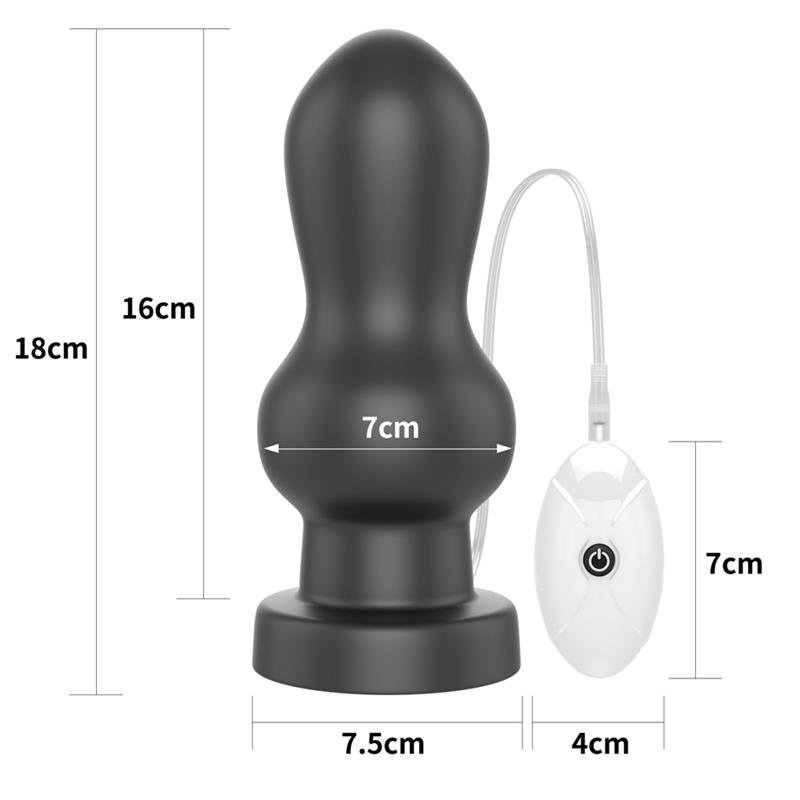 Vibrating Anal Plug King Sized 7 Black - Image 9