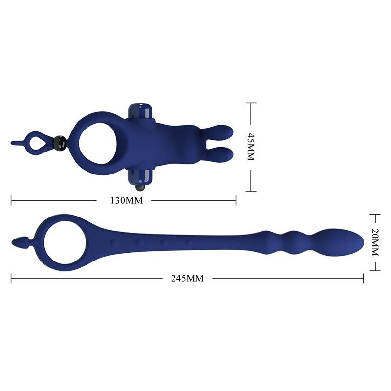 Vibrating Penis Ring with Anal Chain - Image 9