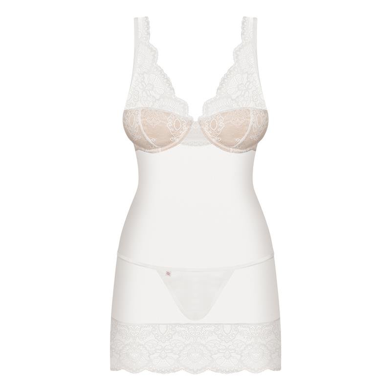 853-CHE-2 Chemise AND Thong White - Image 3