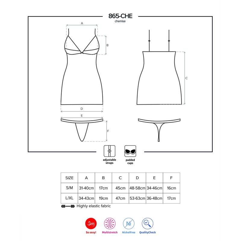 865-CHE-1 Chemise and Thong Black - Image 3