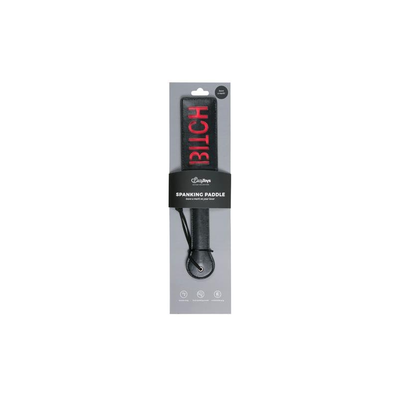 Black Leather Paddle - Bitch - Image 4