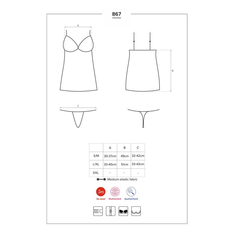 Chemise with Lace Black - Image 3