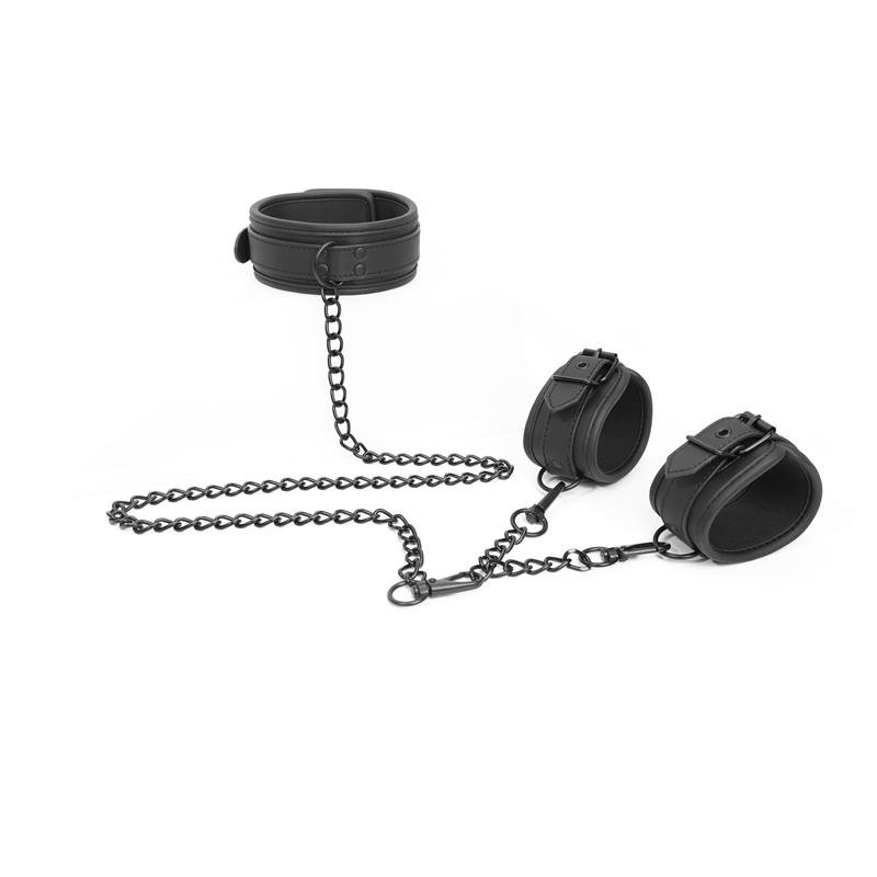 Collar and Hand Cuffs Set Vegan Leather - Image 4