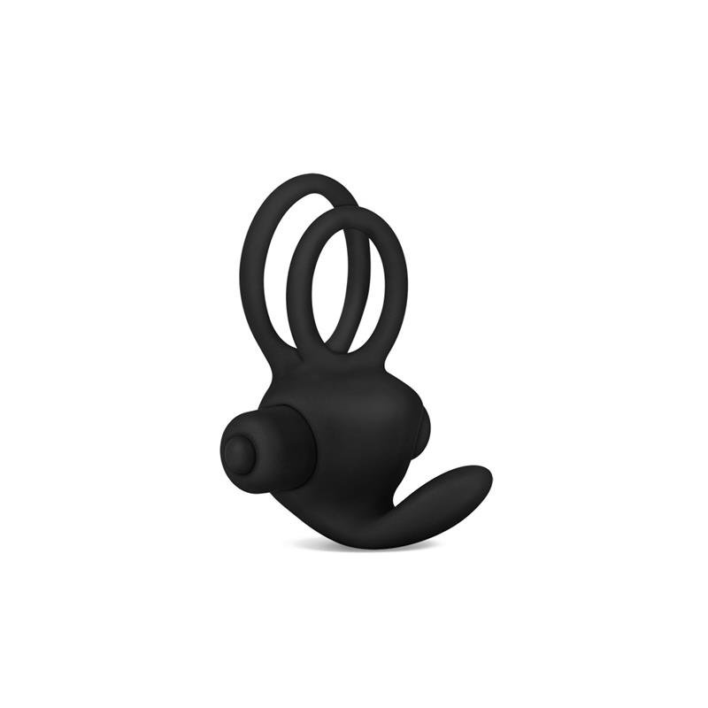 Double Vibrating Cockring Power Clit Duo Black - Image 3