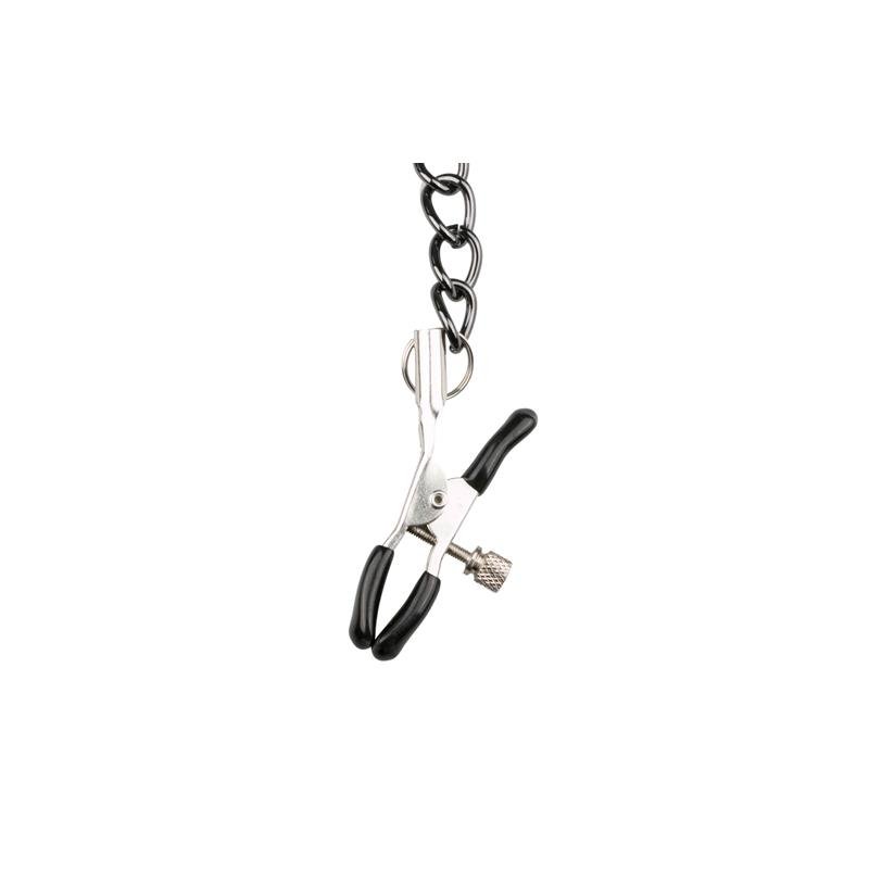 Leather Collar With Nipple Chains - Image 4