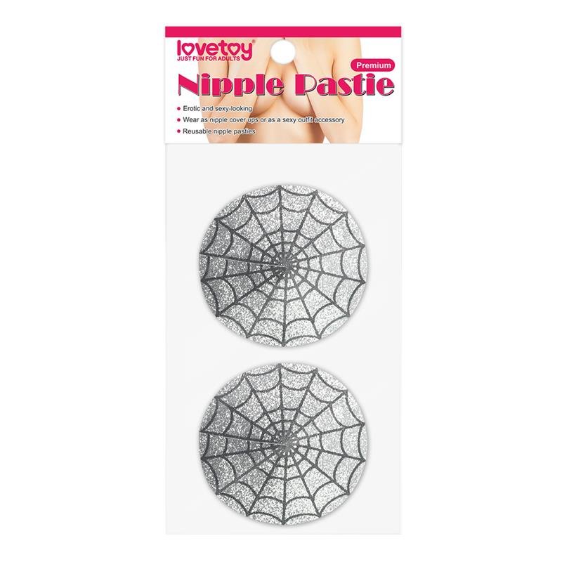 Nipple Covers Reusable Spider Pattern Silver - Image 2