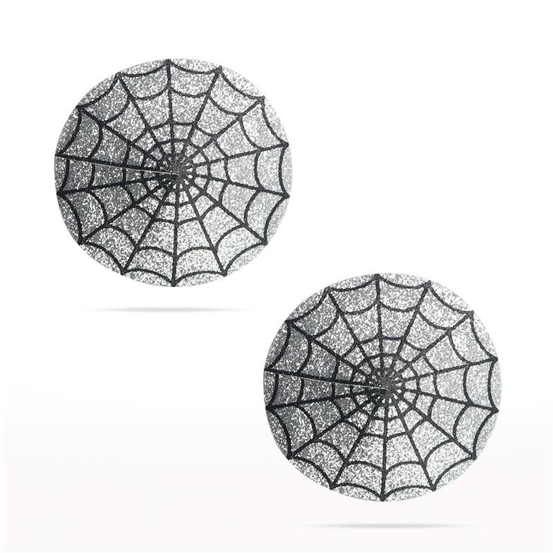 Nipple Covers Reusable Spider Pattern Silver - Image 3
