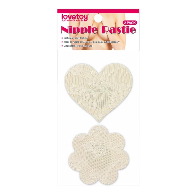 Pack Nipple Covers Flower and Heart Beige - Image 2