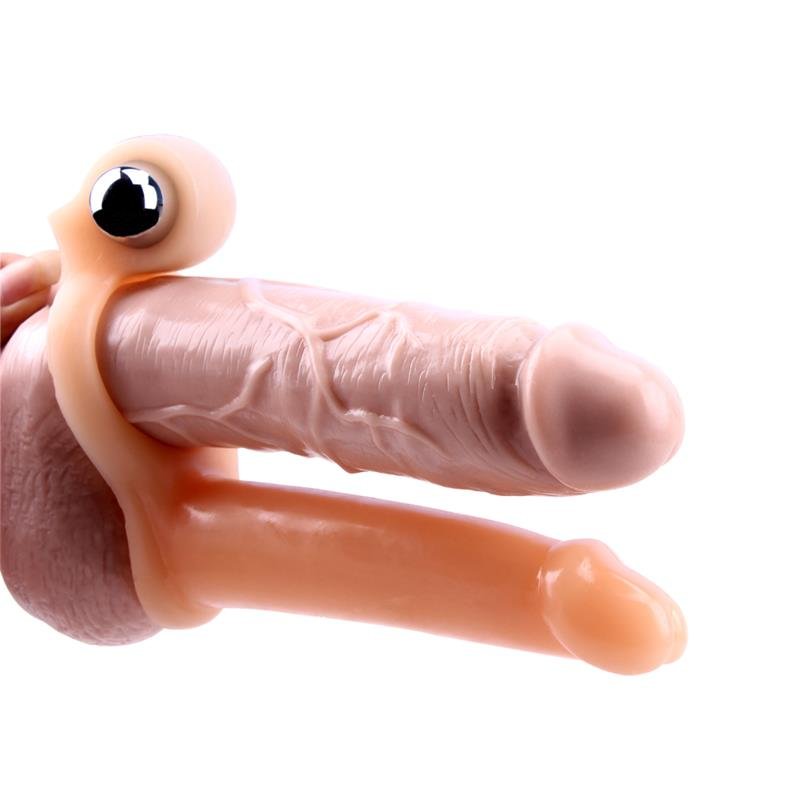 Penis Sleeve with Vibration 15.5 cm Flesh - Image 2