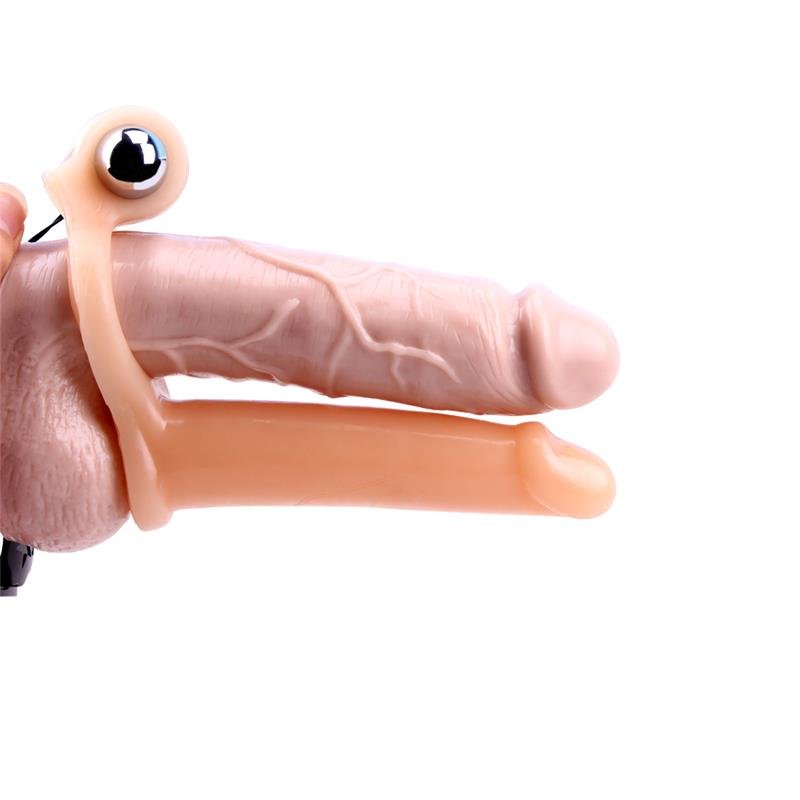 Penis Sleeve with Vibration 15.5 cm Flesh - Image 3
