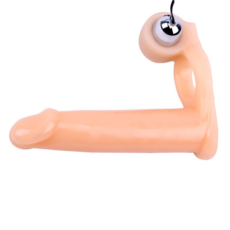 Penis Sleeve with Vibration 15.5 cm Flesh - Image 4