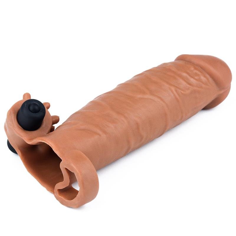 Penis Sleeve with Vibration Add 2 Pleasure X Tender Brown - Image 2