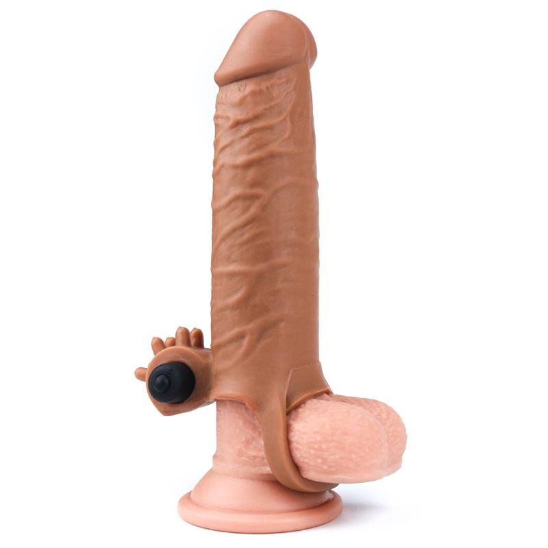 Penis Sleeve with Vibration Add 2 Pleasure X Tender Brown - Image 4