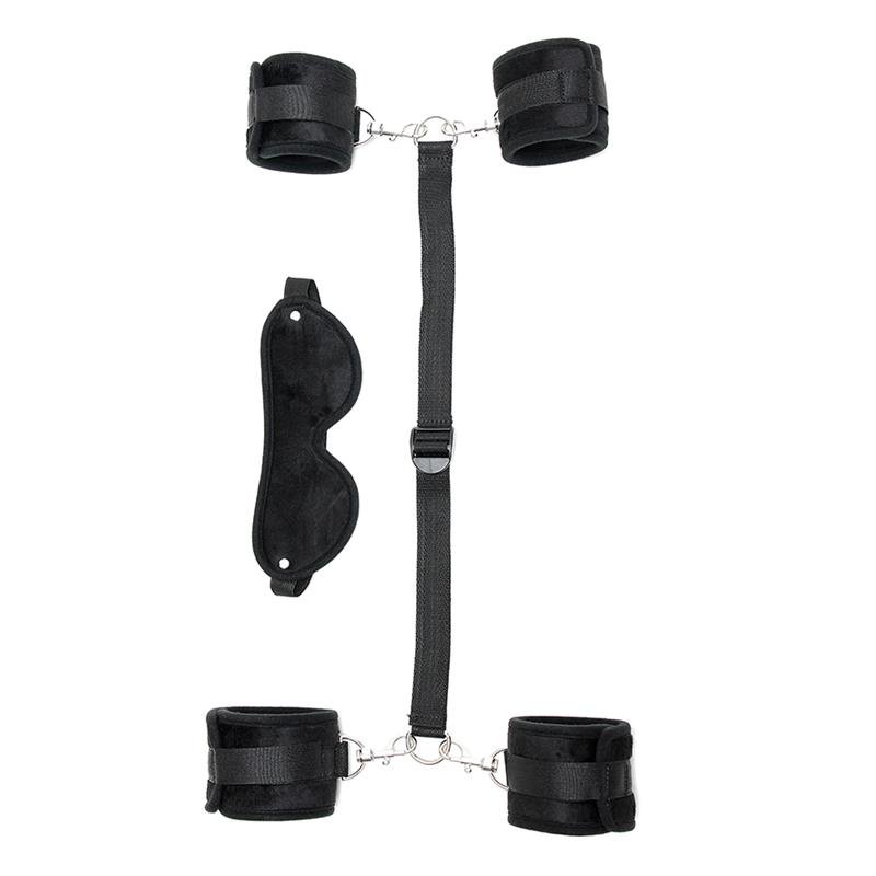 Hand to Ankle Cuffs with Mask Adjustable Black - Image 5