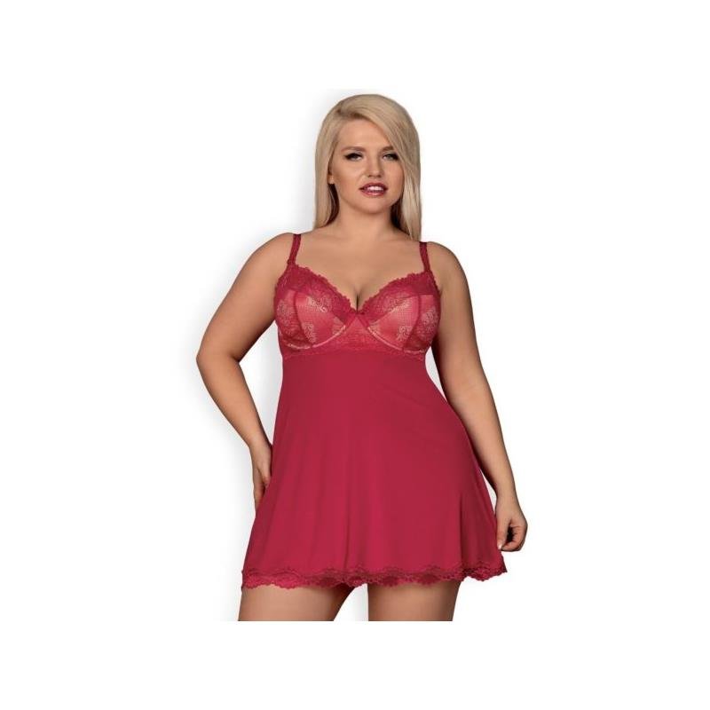 Rosalyne Babydoll and Thong Red Size S/M - Image 2