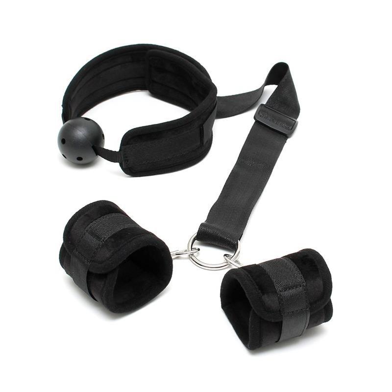 Set Mouthgag with Cuffs Black - Image 2