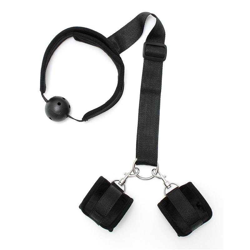 Set Mouthgag with Cuffs Black - Image 3