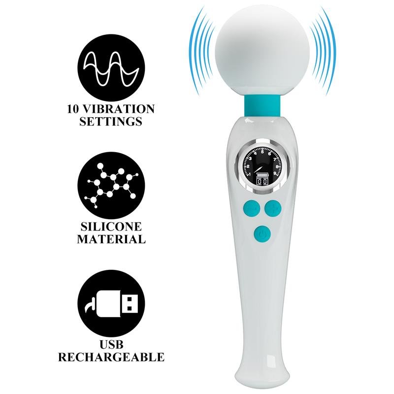 Skyler Massager Wand with Digital Screen White - Image 3
