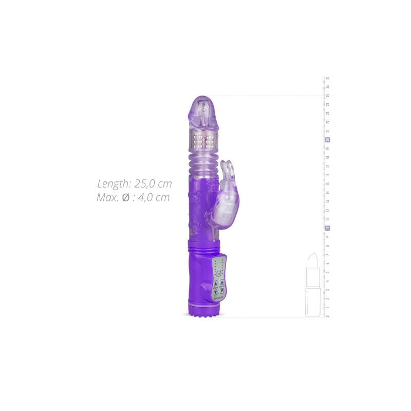 Rabbit Vibrator Thrusting and Rotating Balls Purple - Image 6